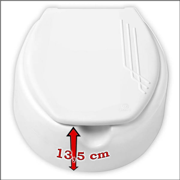 Assento Sanitário Oval Elevado 13,5 Cm Com Tampa Almofadado