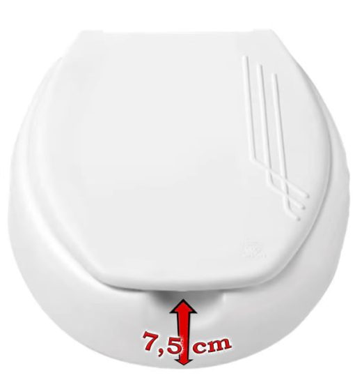 ASSENTO SANITÁRIO OVAL ELEVADO 7,5CM COM TAMPA